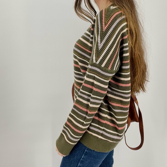 SOLD rei cooperative slouchy striped wallace lake waffle knit sweater - Picture 5 of 7